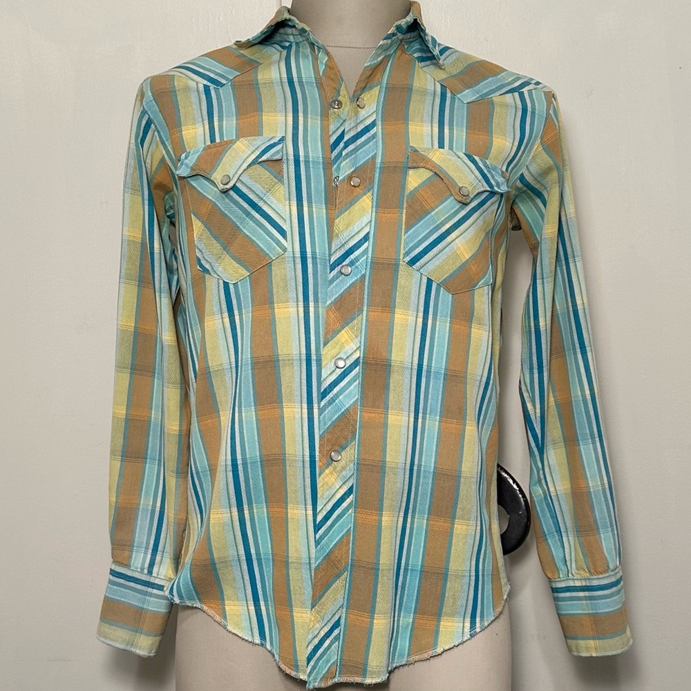 1950s Penney’s Ranchcraft Pearl Snap Plaid Cowboy Shirt